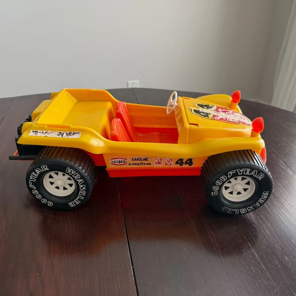 Vintage Yellow Jeep Buggy Toy‎ Car #44 Goodyear Wrangler 1970's